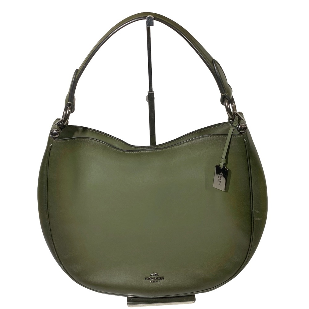 Coach Shoulder Bag Nomad Hobo Burnished Gravtan Leather Khaki Green 37905
